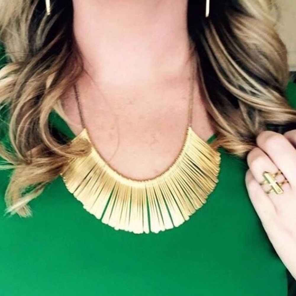 :: Stella & Dot Essential Fringe Gold Necklace - Picture 1 of 9